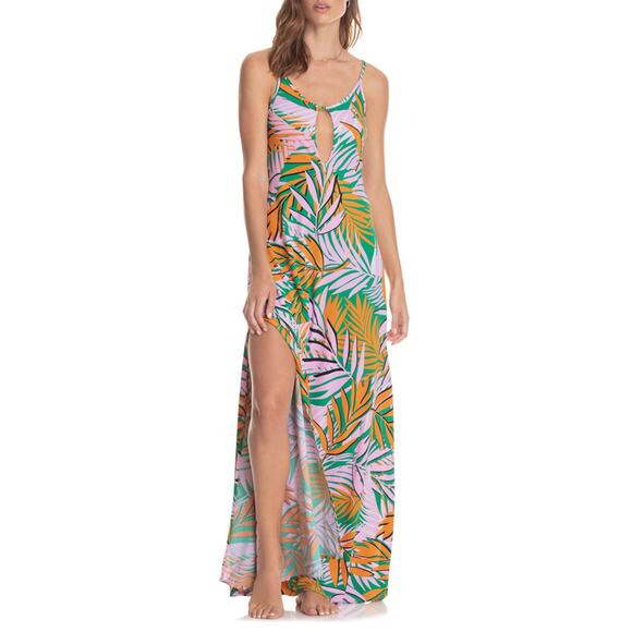 MAAJI Yellowstone Magnific Tropical Resort Vibes Cover-up Maxi Dress Size M - Picture 2 of 10